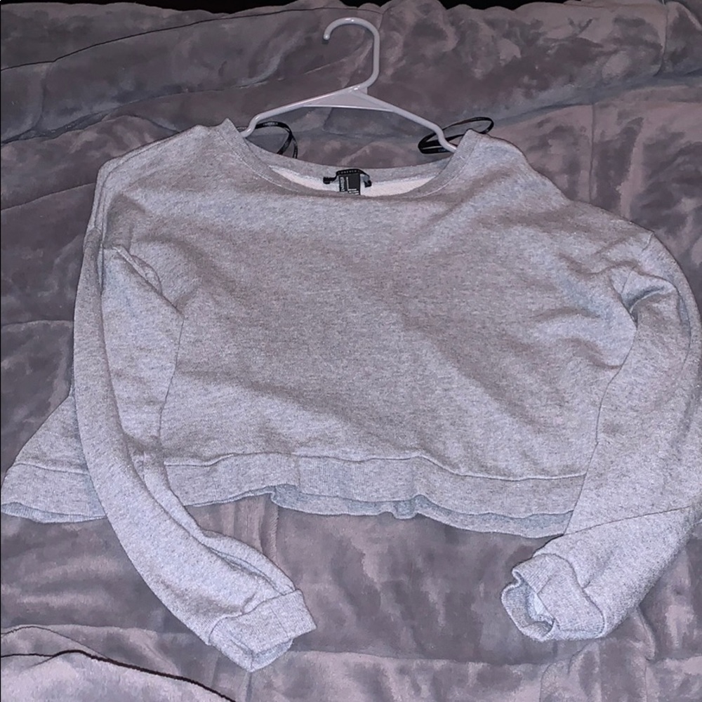 Cropped long sleeve sweater